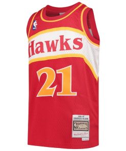 Alternative view of Dominique Wilkins Atlanta Hawks Youth 1986/87 Hardwood Classics Swingman Throwback Jersey - Red
