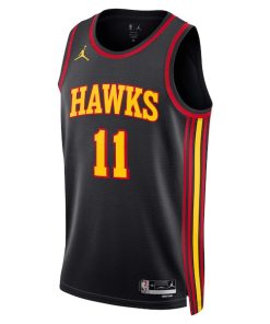 Alternative view of Trae Young Atlanta Hawks Jordan Brand Unisex Swingman Jersey - Statement Edition - Black