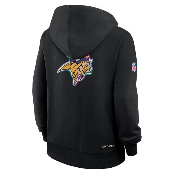 Minnesota Vikings Nike Women's 2025 NFL Crucial Catch Sideline Standard Issue Dri-FIT Hoodie - Black - Image 3