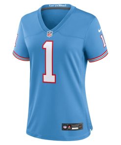 Alternative view of Warren Moon Tennessee Titans Nike Women's Oilers Throwback Retired Player Game Jersey - Light Blue