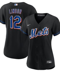 Francisco Lindor New York Mets Nike Women's 2022 Alternate Replica Player Jersey - Black