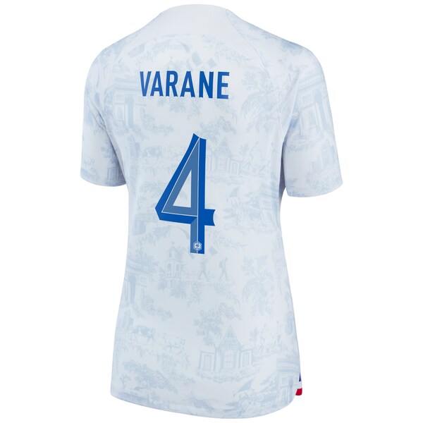 Raphael Varane France National Team Nike Women's 2022/23 Away Breathe Stadium Replica Jersey - White - Image 3