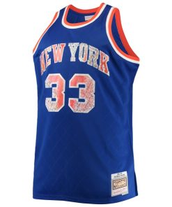 Alternative view of Patrick Ewing New York Knicks Big & Tall 1991/92 NBA 75th Anniversary Diamond Swingman Jersey - Blue