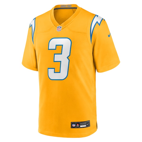 Derwin James Jr. Los Angeles Chargers Nike Youth Alternate Charger Power Game Player Jersey - Gold - Image 2