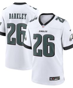Saquon Barkley Philadelphia Eagles Nike White Game Jersey -  White/Black/Green/Kelly Green