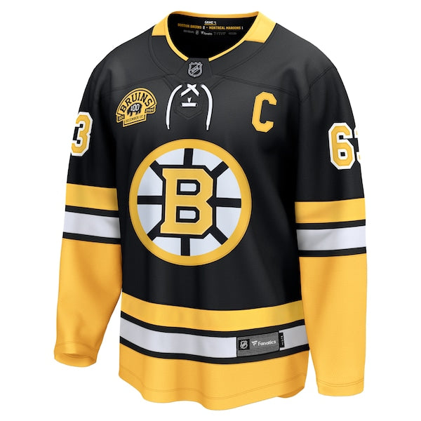 Brad Marchand Boston Bruins 100th Anniversary Premier Breakaway Player Jersey - Black - Image 3