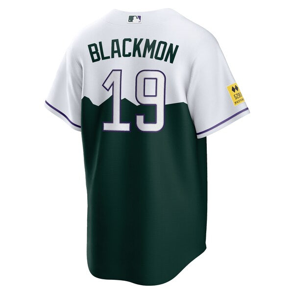 Charlie Blackmon Colorado Rockies Nike City Connect Replica Player Jersey - White/Forest Green - Image 3