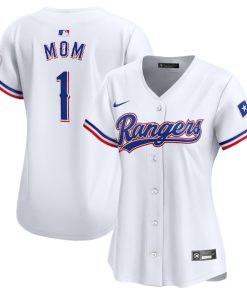 Texas Rangers Nike Women's #1 Mom Home Limited Jersey - White