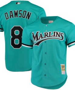 Andre Dawson Florida Marlins Fashion Cooperstown Collection Mesh Batting Practice Jersey - Teal