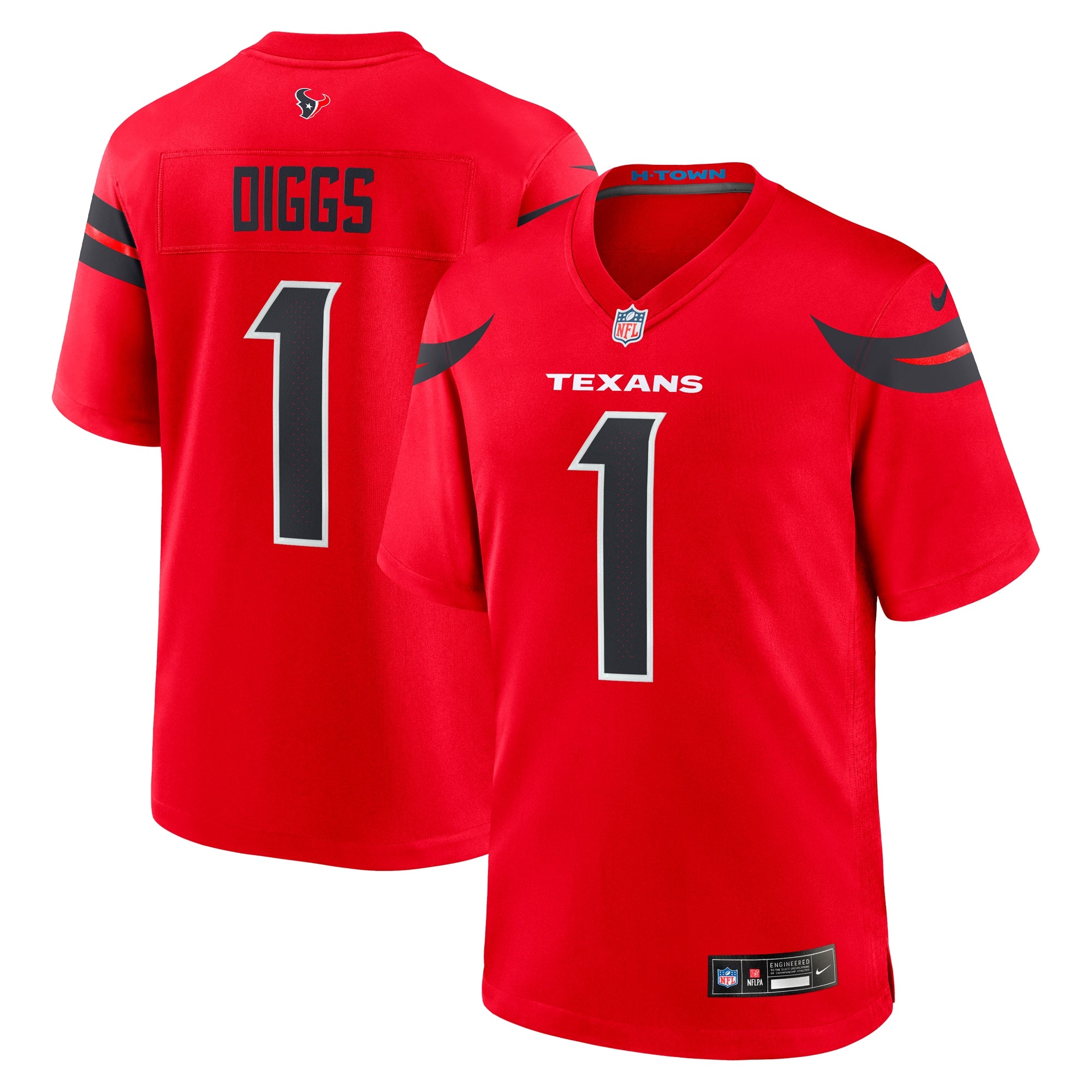 Stefon Diggs Houston Texans Nike Alternate Game Jersey - Navy/Red - Image 6
