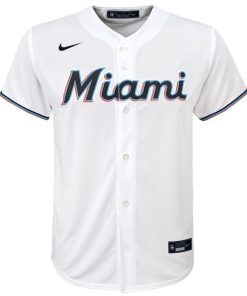 Alternative view of Jazz Chisholm Jr. Miami Marlins Nike Youth Home Replica Player Jersey - White