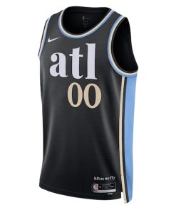 Alternative view of Atlanta Hawks Nike Unisex 2023/24 Custom Swingman Jersey - Black - City Edition