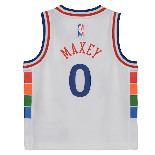 Tyrese Maxey Philadelphia 76ers Nike Preschool 2024/25 Swingman Player Jersey - City Edition - White - Image 3