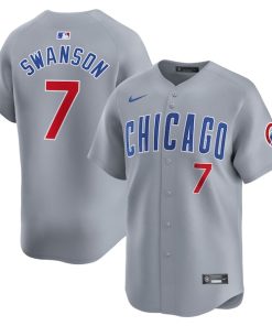 Dansby Swanson Chicago Cubs Nike Road Limited Player Jersey?¨C Gray