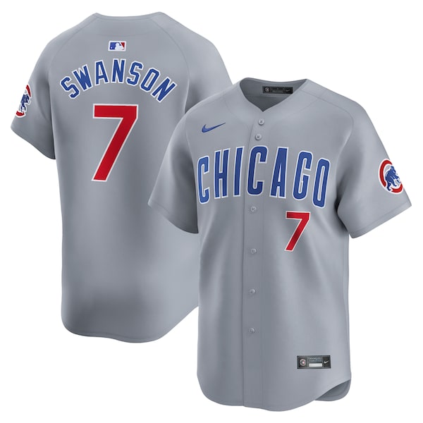 Dansby Swanson Chicago Cubs Nike Road Limited Player Jersey?ยจC Gray