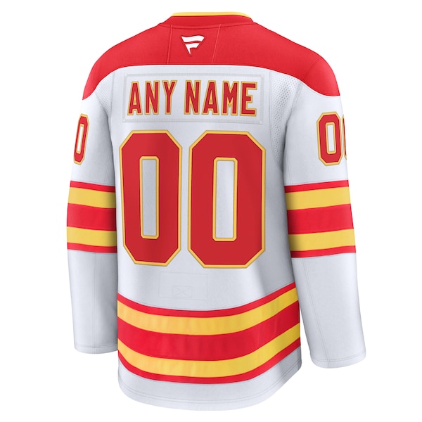Calgary Flames Away Premium Custom Jersey - White/Red/Black - Image 7
