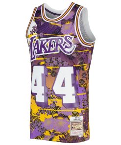 Alternative view of Jerry West Los Angeles Lakers 1971/72 Hardwood Classics Lunar New Year Swingman Jersey - Purple