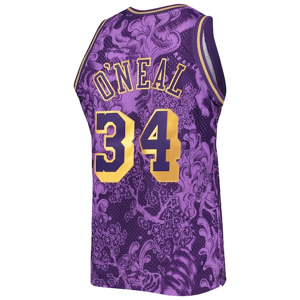 Shaquille O'Neal Los Angeles Lakers Hardwood Classics 1996/97 Lunar New Year Swingman Jersey - Purple - Image 3
