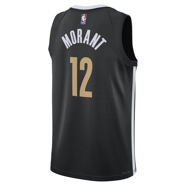 Ja Morant Memphis Grizzlies Nike Unisex 2023/24 Swingman Jersey - Black - City Edition - Image 3