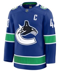 Alternative view of Quinn Hughes Vancouver Canucks  Home Premium Jersey - Blue