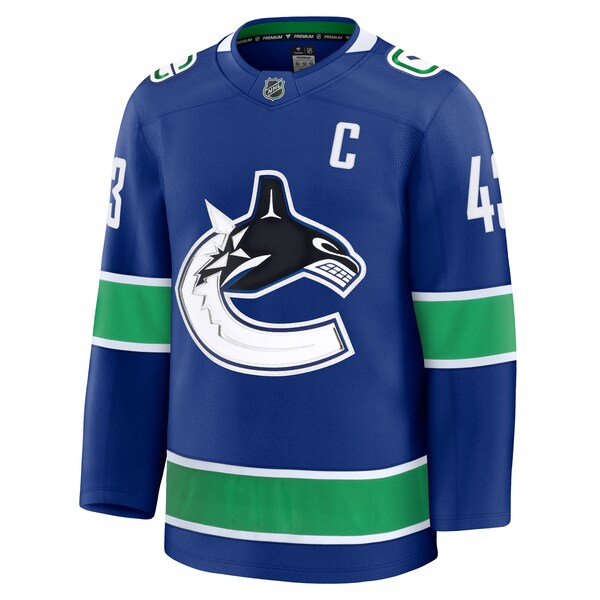 Quinn Hughes Vancouver Canucks Home Premium Jersey - Blue - Image 2