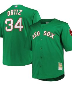David Ortiz Boston Red Sox  Big & Tall Cooperstown Collection Mesh Batting Practice Jersey - Kelly Green