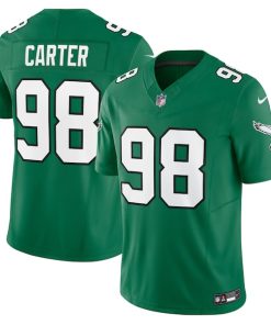 Jalen Carter Philadelphia Eagles Nike Alternate Vapor F.U.S.E. Limited Jersey - Kelly Green