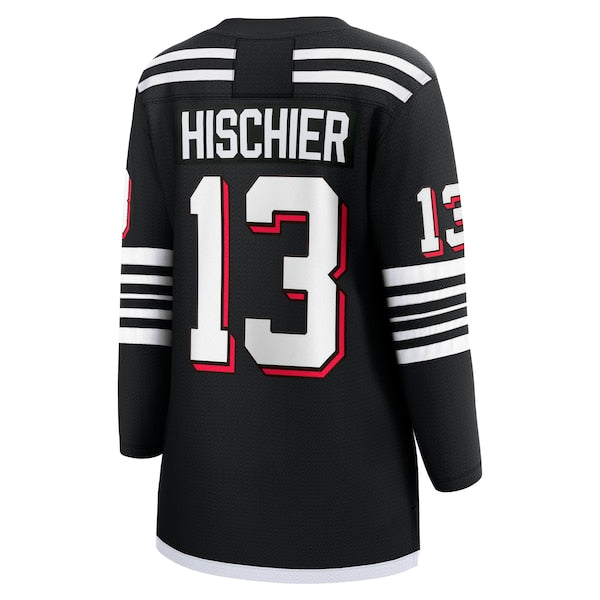 Nico Hischier New Jersey Devils Women's Alternate Premier Breakaway Player Jersey - Black - Image 3