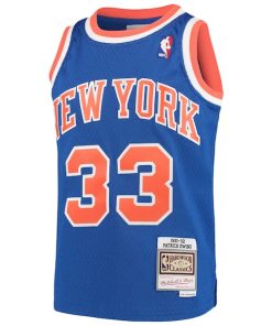 Alternative view of Patrick Ewing New York Knicks Youth Hardwood Classics Swingman Throwback Jersey - Blue