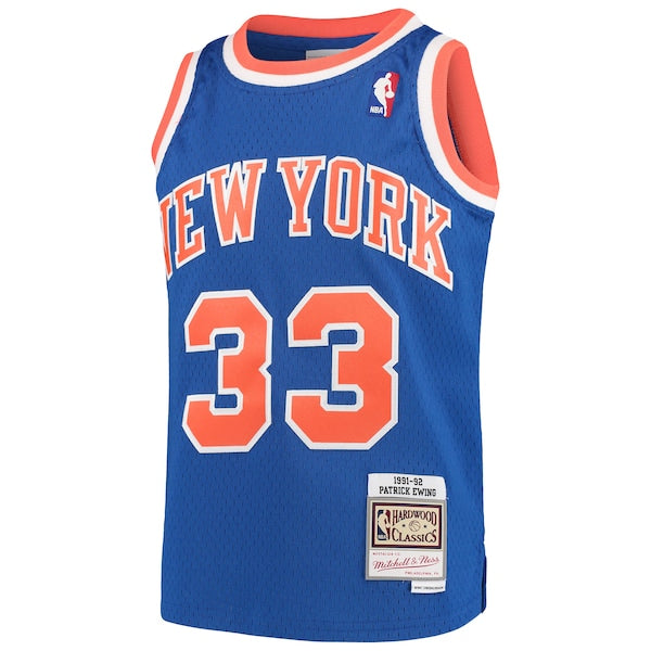 Patrick Ewing New York Knicks Youth Hardwood Classics Swingman Throwback Jersey - Blue - Image 2