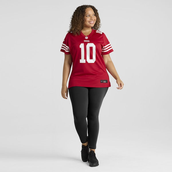 Mac Jones San Francisco 49ers Nike Women's Team Game Jersey - Scarlet - Image 6