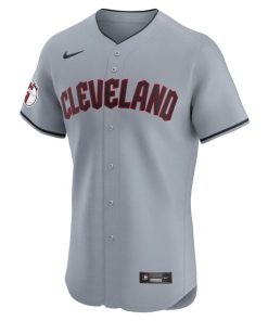 Alternative view of Cleveland Guardians Nike Road 2024 Jackie Robinson Day Elite Jersey - Gray