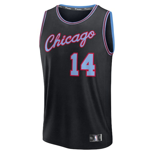 Matas Buzelis Chicago Bulls Youth 2025/26 City Edition Fastbreak Jersey - Black - Image 2