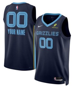 Memphis Grizzlies Nike Unisex Custom Swingman Badge Jersey - Icon Edition - Navy