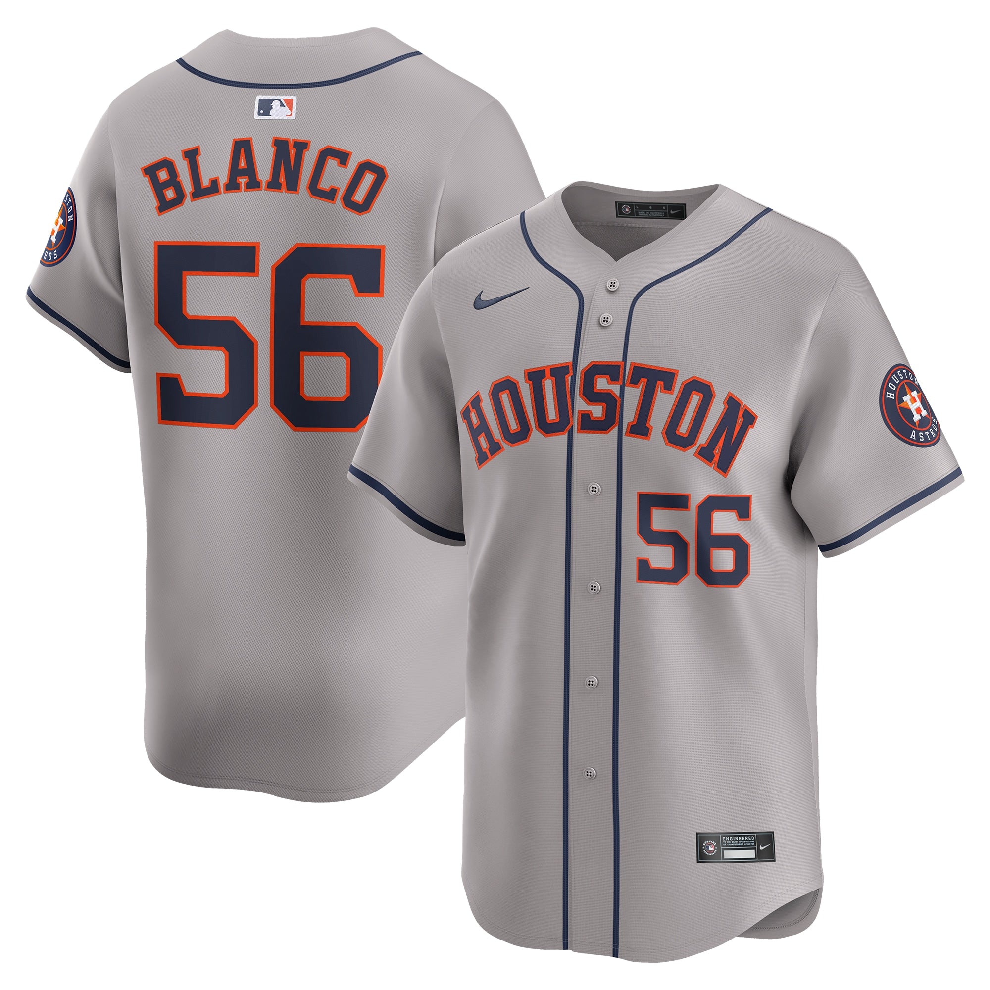 Ronel Blanco Houston Astros Nike Home Limited Player Jersey - White/Gray - Image 5