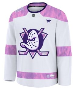 Alternative view of Anaheim Ducks  2024 Hockey Fights Cancer Practice Jersey - White