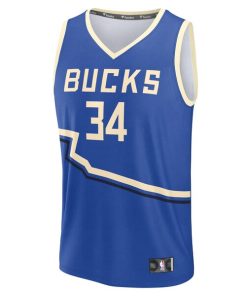 Alternative view of Giannis Antetokounmpo Milwaukee Bucks  2024/25 Fast Break Player Jersey - City Edition - Royal