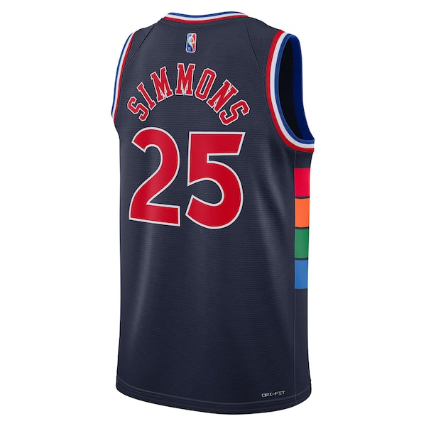 Ben Simmons Philadelphia 76ers Nike 2021/22 Swingman Jersey - City Edition - Navy - Image 3