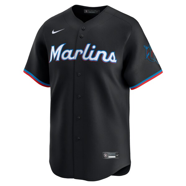 Miami Marlins Nike Alternate Limited Custom Jersey - Black/White - Image 3
