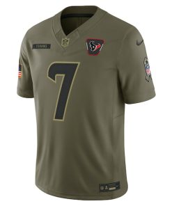 Alternative view of C.J. Stroud Houston Texans Nike 2025 Salute to Service Limited Jersey - Olive