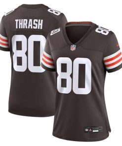 Alternative view of Jamari Thrash Cleveland Browns Nike Women's  Game Jersey -  Brown