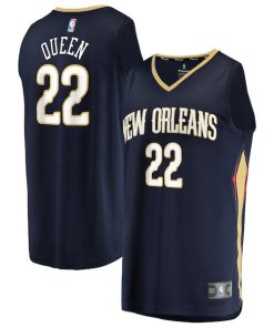 Derik Queen New Orleans Pelicans  Fast Break Replica Jersey - Navy - Icon Edition