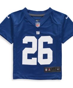 Alternative view of Saquon Barkley New York Giants Nike Toddler Game Jersey - Royal