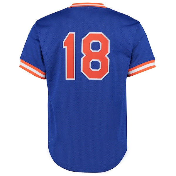 Darryl Strawberry New York Mets Cooperstown Mesh Batting Practice Jersey - Royal/Green - Image 4