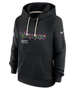 Alternative view of Minnesota Vikings Nike Women's 2025 NFL Crucial Catch Sideline Standard Issue Dri-FIT Hoodie - Black