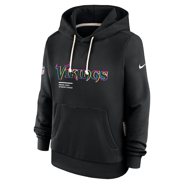 Minnesota Vikings Nike Women's 2025 NFL Crucial Catch Sideline Standard Issue Dri-FIT Hoodie - Black - Image 2