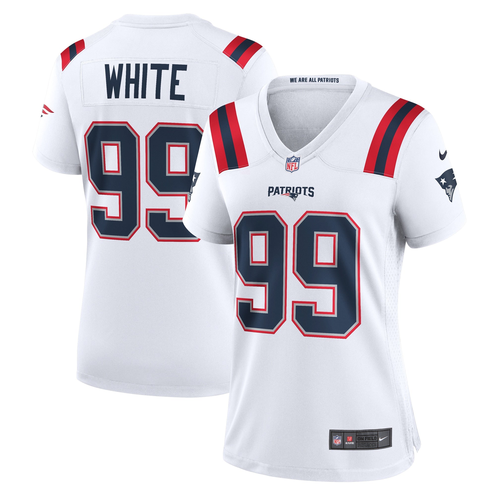 Keion White New England Patriots Nike Women's Team Game Jersey - Navy/Red/White - Image 6
