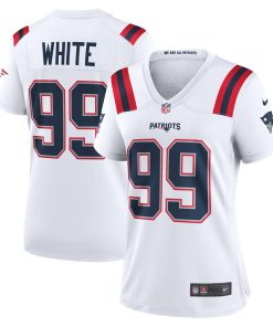 Alternative view of Keion White New England Patriots Nike Women's Alternate Team Game Jersey - Red/Navy/White