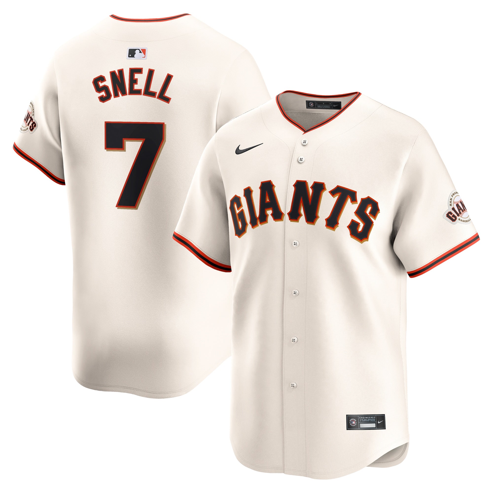 Blake Snell San Francisco Giants Nike Alternate Limited Jersey - Black/Cream/Gray - Image 7
