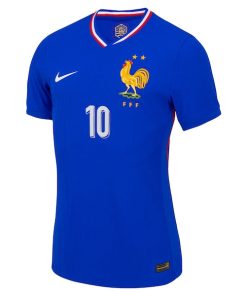 Alternative view of Kylian Mbappe France National Team Nike 2024 Home Authentic Jersey - Blue